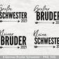 German Plotterdatei - Großer Bruder svg - Kleiner Bruder svg - Baby Shower Geschenk Svg - Vater Geschenk - Große Schwester Svg - Geburt