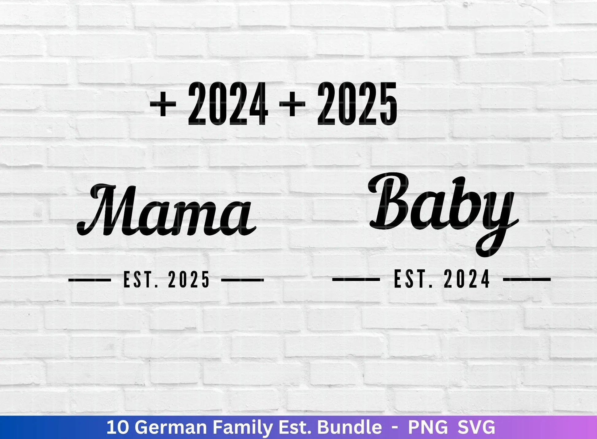 German Plotterdatei - Papa est svg - Mama est svg - Bruder svg - Baby Shower Geschenk Svg - Schwester svg - Oma Opa svg - Tante Onkel svg - EmidaDesign