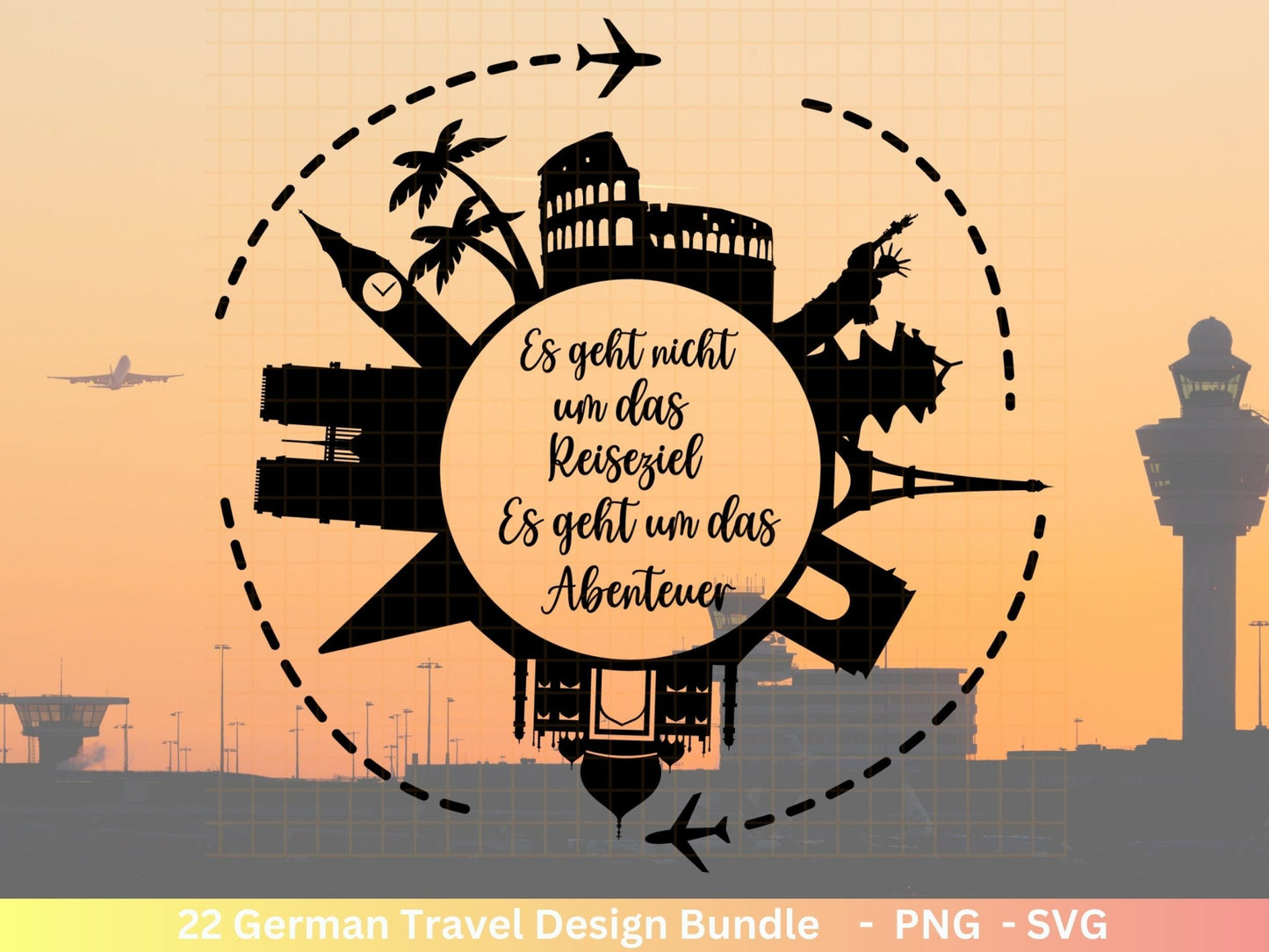 German Reisen Plotterdatei svg png Bundle - Strand svg- Sommer svg - Reisen svg - Cricut Silhouette Studio - Reisen Sprüche - Urlaub svg - EmidaDesign