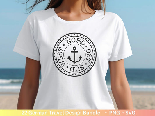 German Reisen Plotterdatei svg png Bundle - Strand svg- Sommer svg - Reisen svg - Cricut Silhouette Studio - Reisen Sprüche - Urlaub svg - EmidaDesign