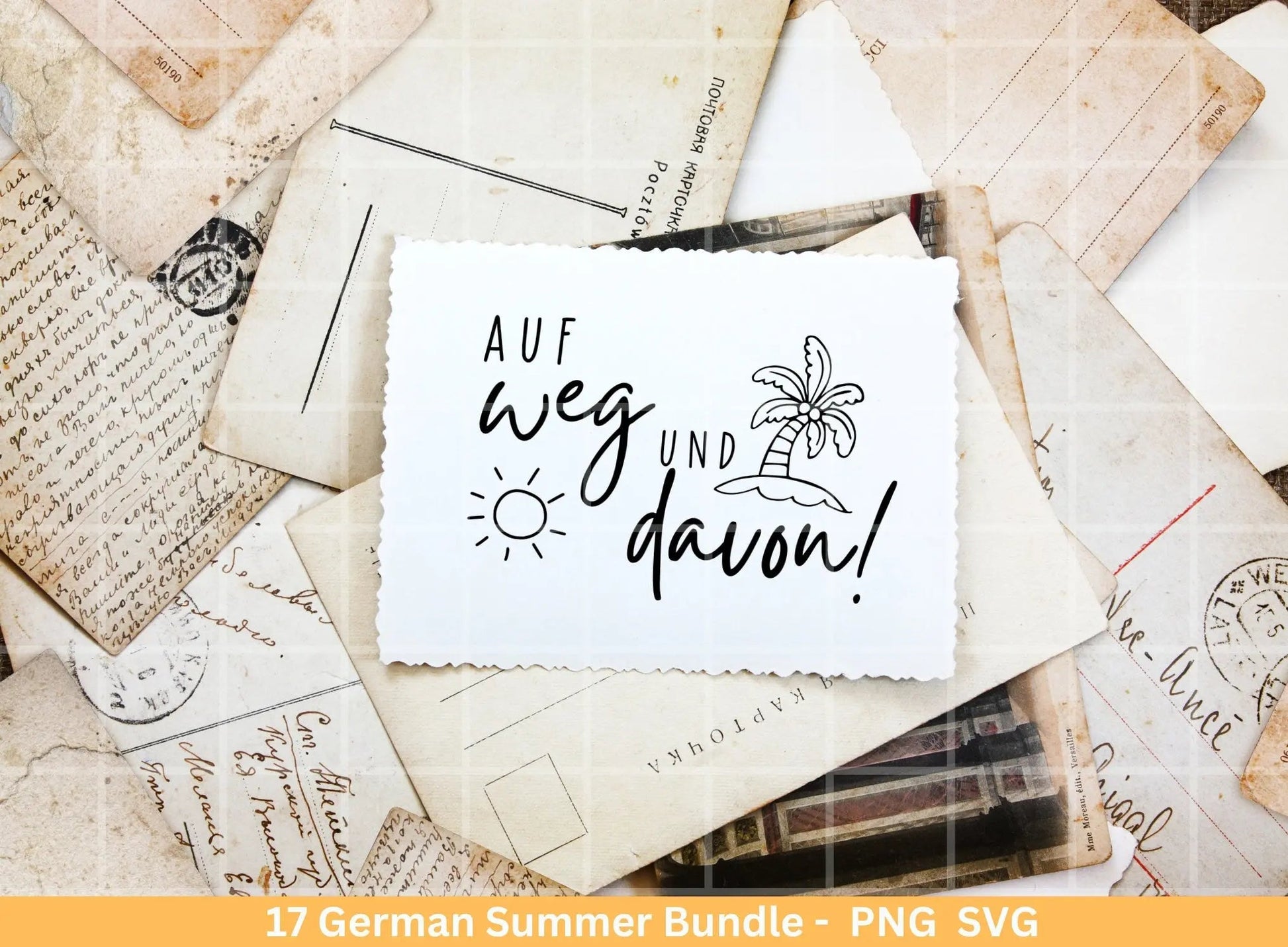 German Sommer Urlaub Plotterdatei svg png Bundle - Strand svg- Sommer svg - Hallo Sommer svg - Cricut Silhouette Studio - Sommer Spruch svg