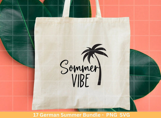 German Sommer Urlaub Plotterdatei svg png Bundle - Strand svg- Sommer svg - Hallo Sommer svg - Cricut Silhouette Studio - Sommer Spruch svg