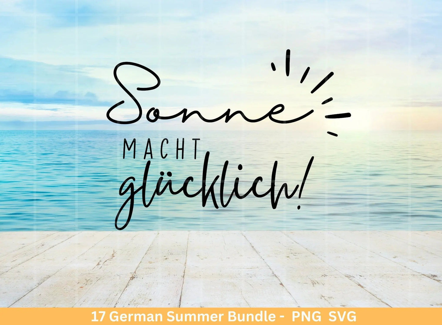 German Sommer Urlaub Plotterdatei svg png Bundle - Strand svg- Sommer svg - Hallo Sommer svg - Cricut Silhouette Studio - Sommer Spruch svg