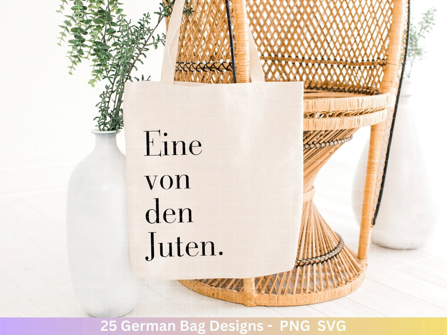 German Sprüche für Beutel Plotterdatei - Taschensprüche Bundle svg - Jutetasche plotten svg - Cricut Silhouette Studio - Eine von den Juten - EmidaDesign