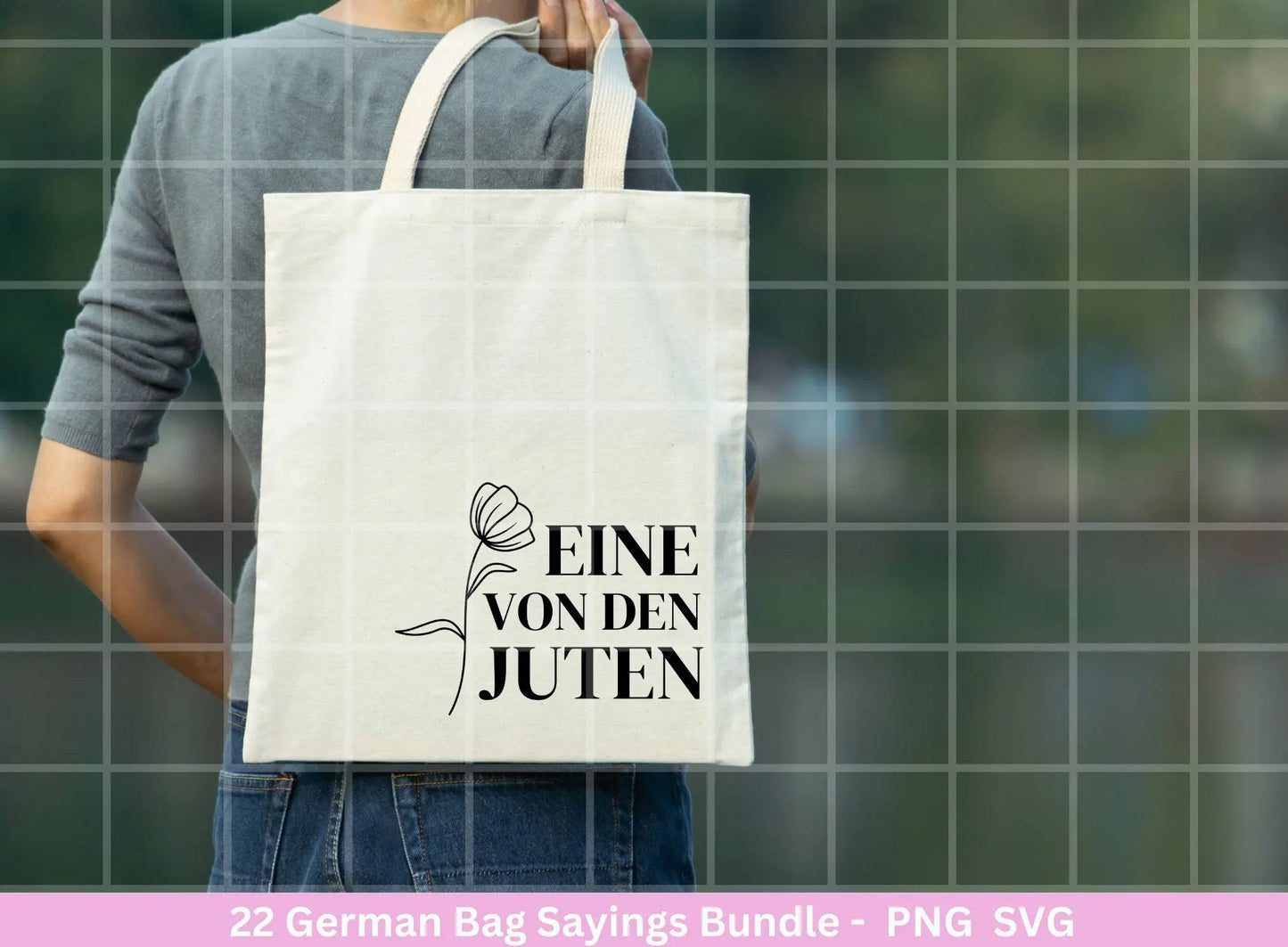 German Sprüche für Beutel Plotterdatei - Taschensprüche Bundle svg - Jutetasche plotten svg - Cricut Silhouette Studio - Eine von den Juten - EmidaDesign