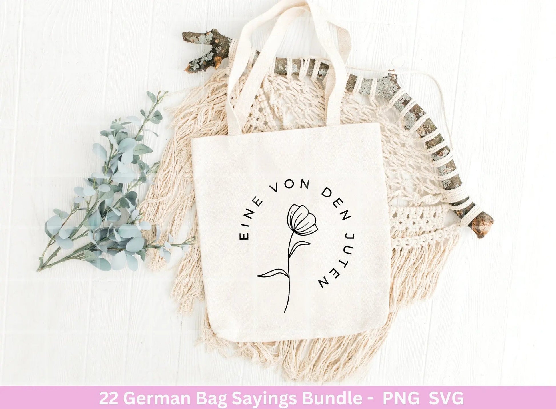 German Sprüche für Beutel Plotterdatei - Taschensprüche Bundle svg - Jutetasche plotten svg - Cricut Silhouette Studio - Eine von den Juten - EmidaDesign