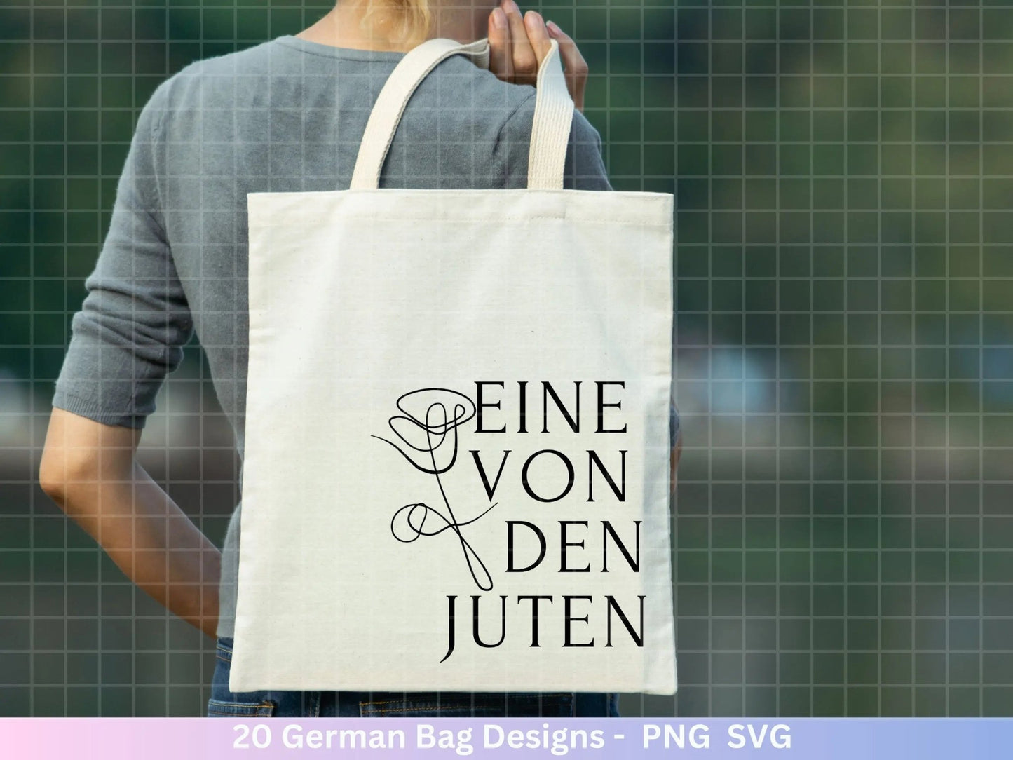 German Sprüche für Beutel Plotterdatei - Taschensprüche Bundle svg - Jutetasche plotten svg - Cricut Silhouette Studio - Eine von den Juten - EmidaDesign