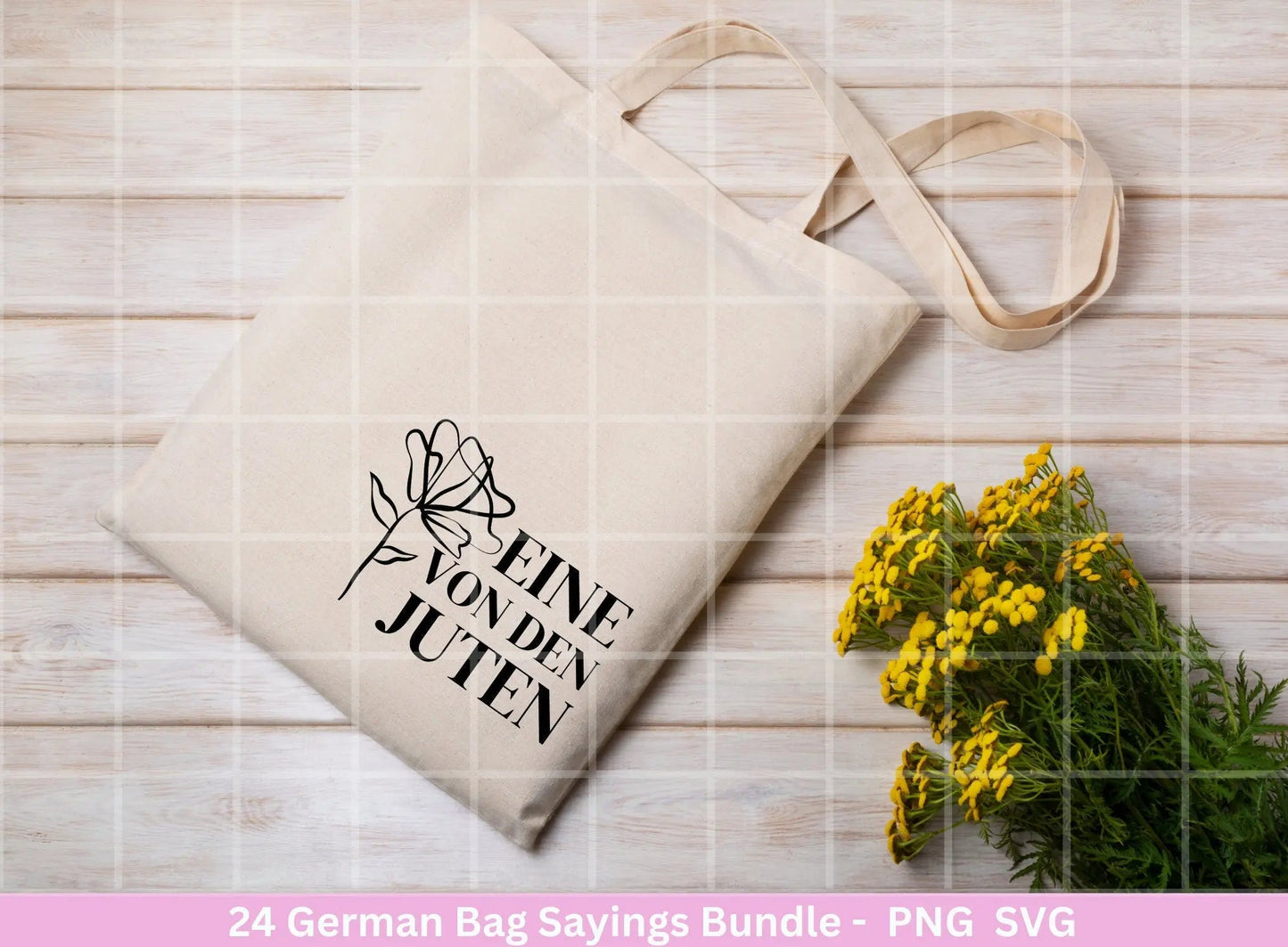 German Sprüche für Beutel Plotterdatei - Taschensprüche Bundle svg - Jutetasche plotten svg - Cricut Silhouette Studio - Eine von den Juten