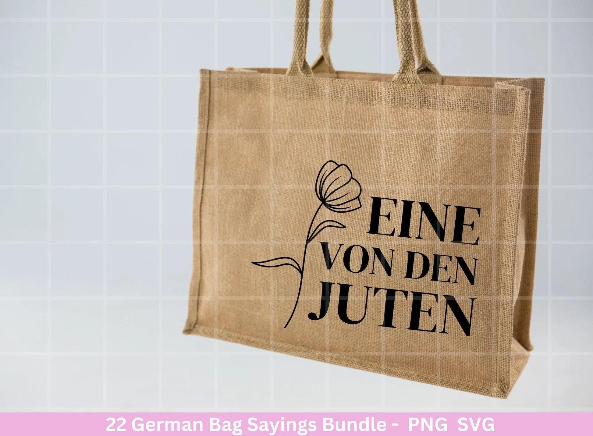 German Sprüche für Beutel Plotterdatei - Taschensprüche Bundle svg - Jutetasche plotten svg - Cricut Silhouette Studio - Eine von den Juten - EmidaDesign