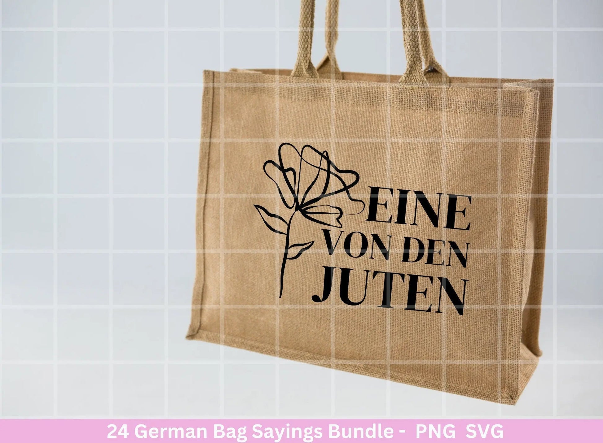 German Sprüche für Beutel Plotterdatei - Taschensprüche Bundle svg - Jutetasche plotten svg - Cricut Silhouette Studio - Eine von den Juten