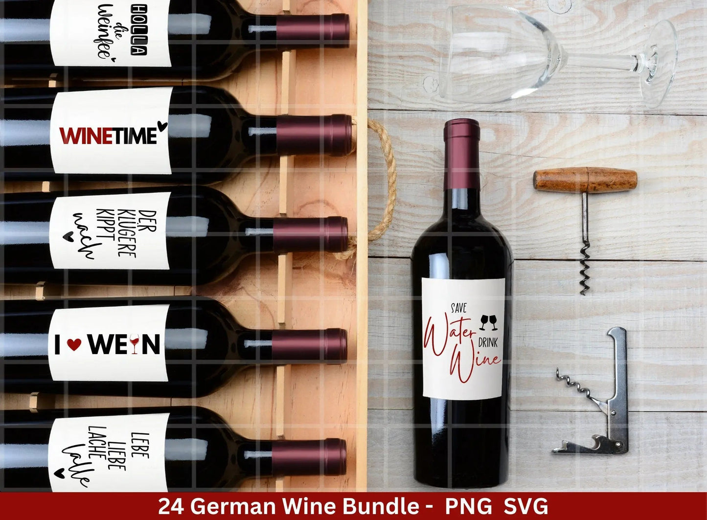 German Wein svg png Bundle - Wine svg - Wine Quote Svg - Cricut Silhouette Studio Plotterdatei - Alcohol svg - Wine Sayings svg - Sprüche - EmidaDesign