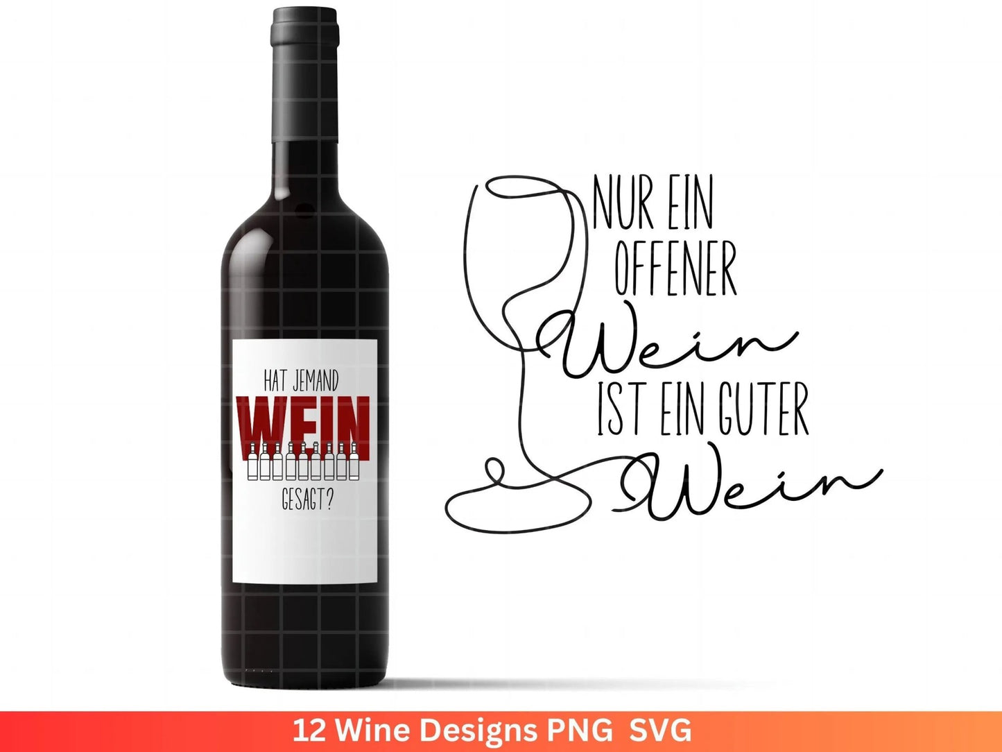 German Wein svg png Bundle - Wine svg - Wine Quote Svg - Cricut Silhouette Studio Plotterdatei - Alcohol svg - Wine Sayings svg - Sprüche - EmidaDesign