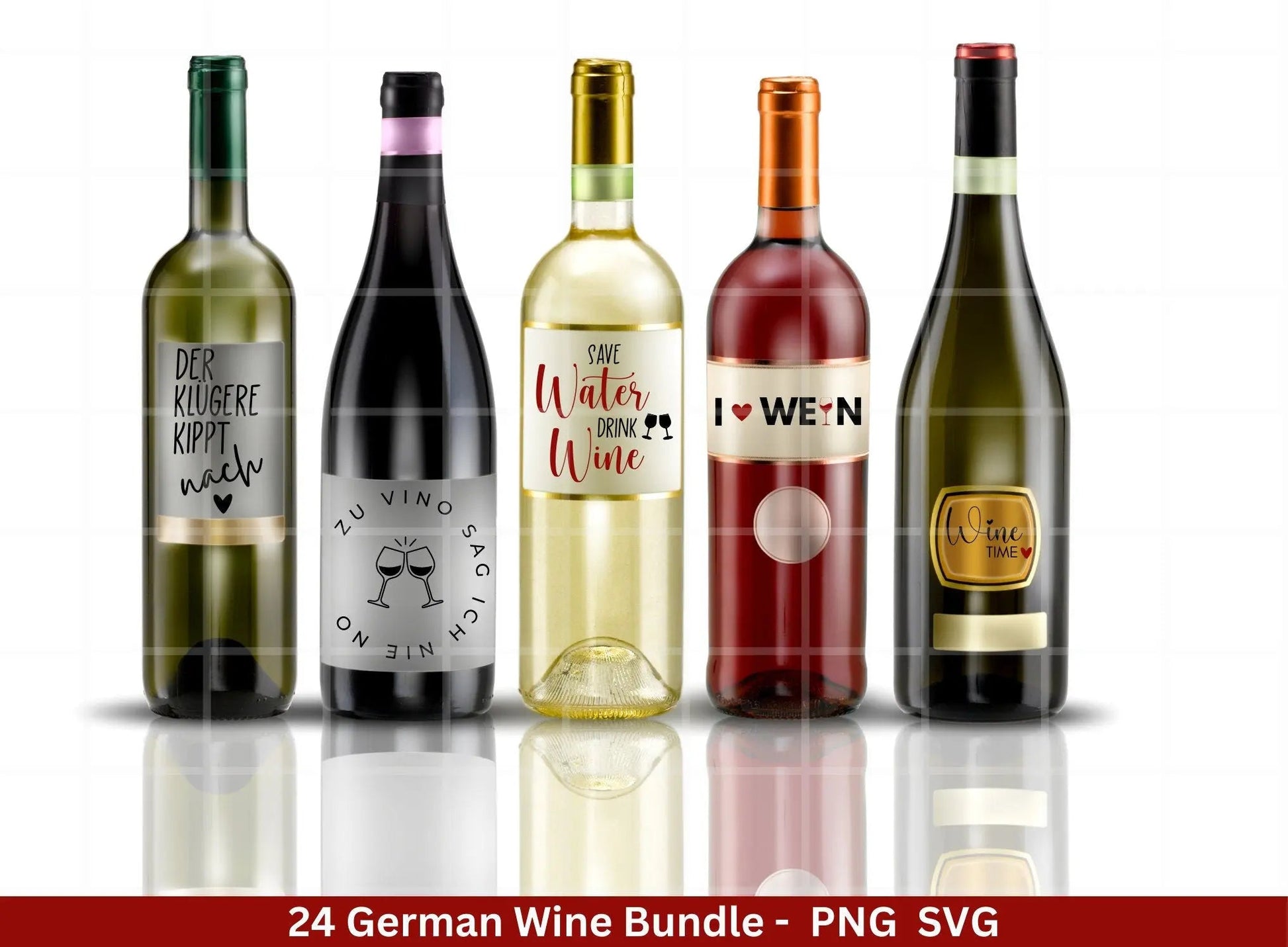 German Wein svg png Bundle - Wine svg - Wine Quote Svg - Cricut Silhouette Studio Plotterdatei - Alcohol svg - Wine Sayings svg - Sprüche - EmidaDesign