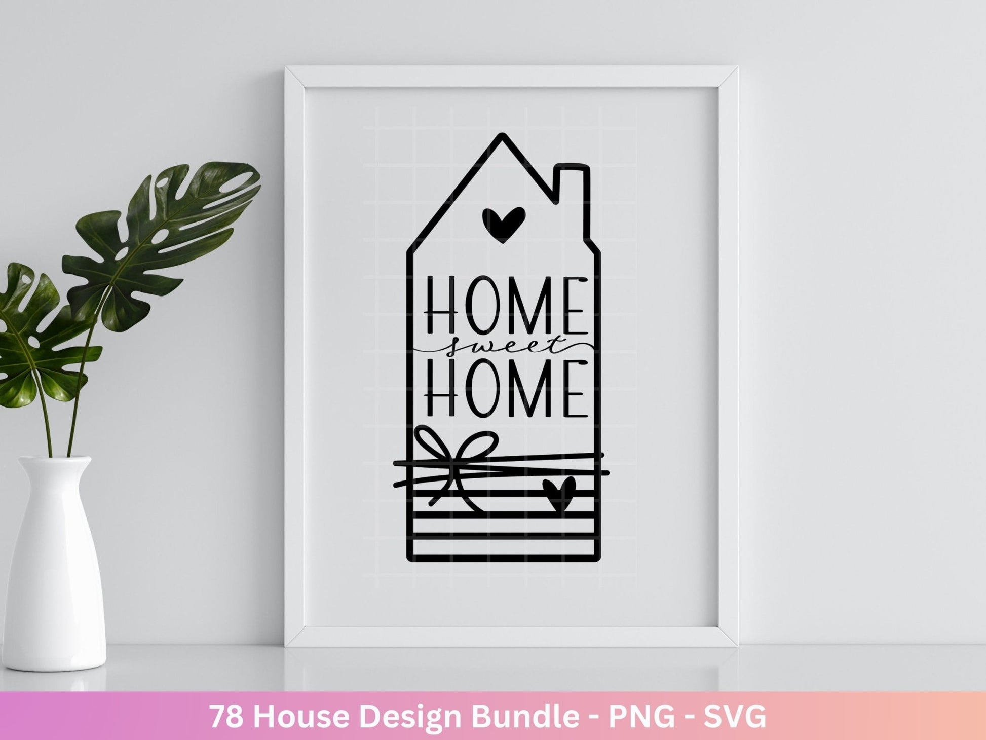 Häuser Plotterdateien Svg - Plotterdatei Home - Weihnachten Häuser svg - Blumen Häuser - Silhouette Cricut Download - Laserdatei Häuser - EmidaDesign