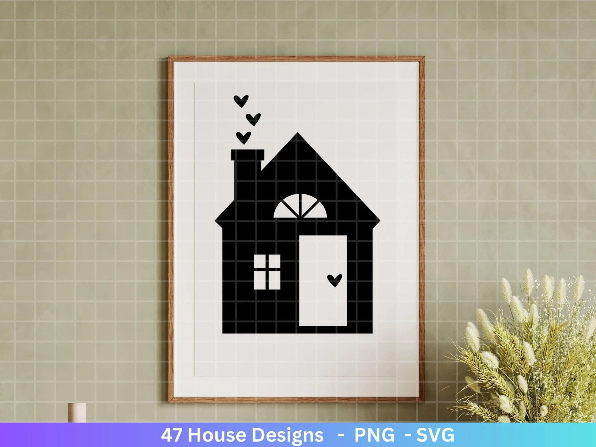 Häuser Plotterdateien Svg Png - Plotterdatei Home - Weihnachten Häuser svg - Blumen Häuser - Silhouette Cricut Download - Home Bundle - EmidaDesign