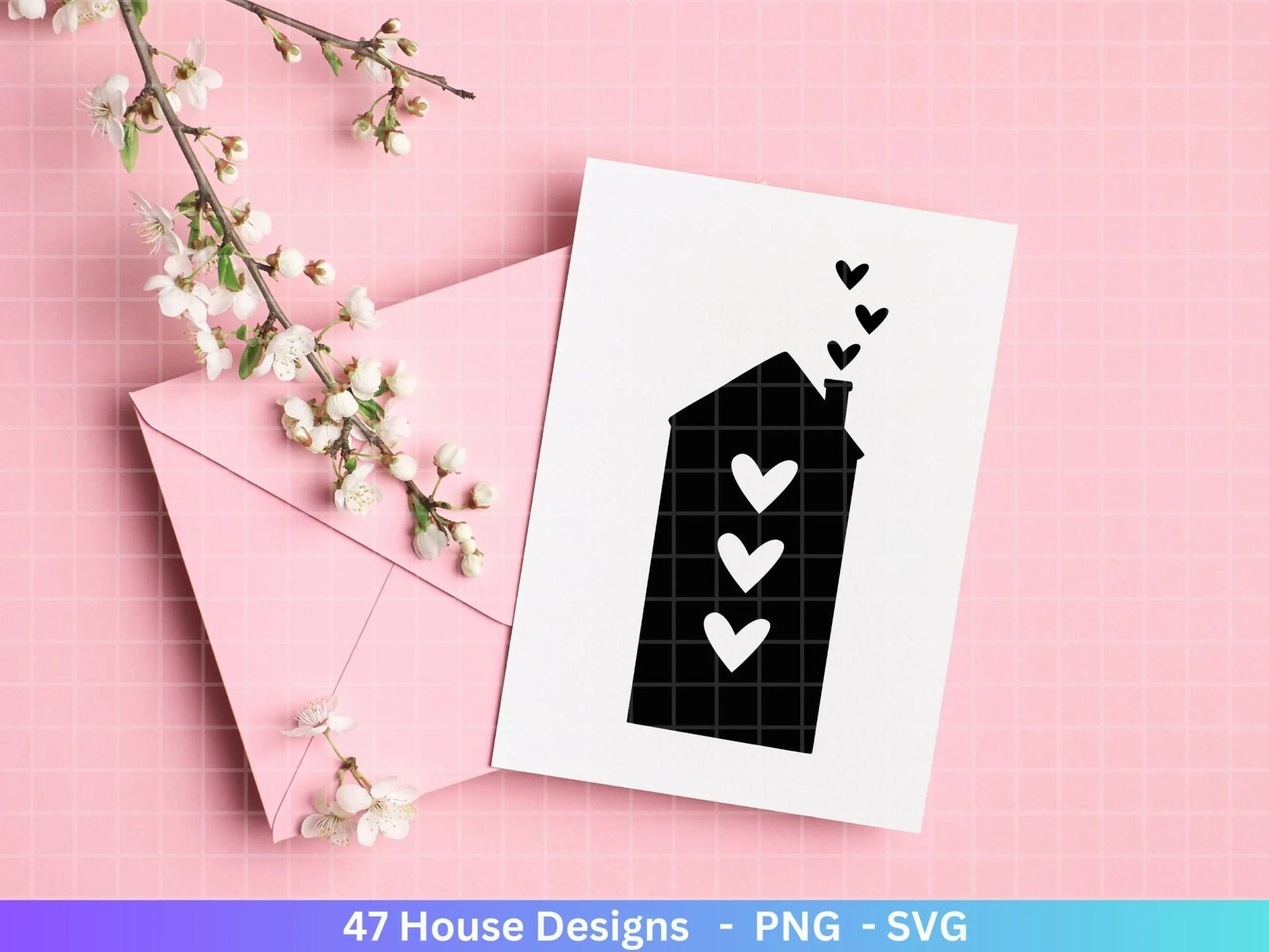 Häuser Plotterdateien Svg Png - Plotterdatei Home - Weihnachten Häuser svg - Blumen Häuser - Silhouette Cricut Download - Home Bundle - EmidaDesign