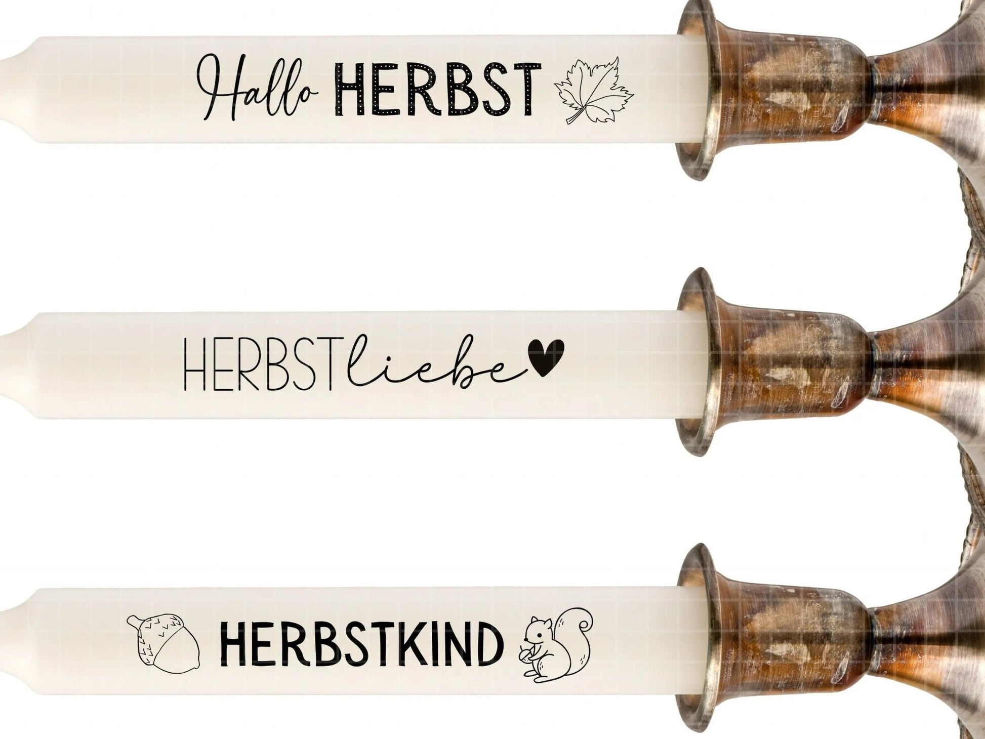 Herbst PDF Vorlage - Kerzen Tattoo Vorlage - Kerzen selbst gestalten - Kerzensticker Herbstlicht - Herbstliebe - Herbstkind - Hallo Herbst - EmidaDesign