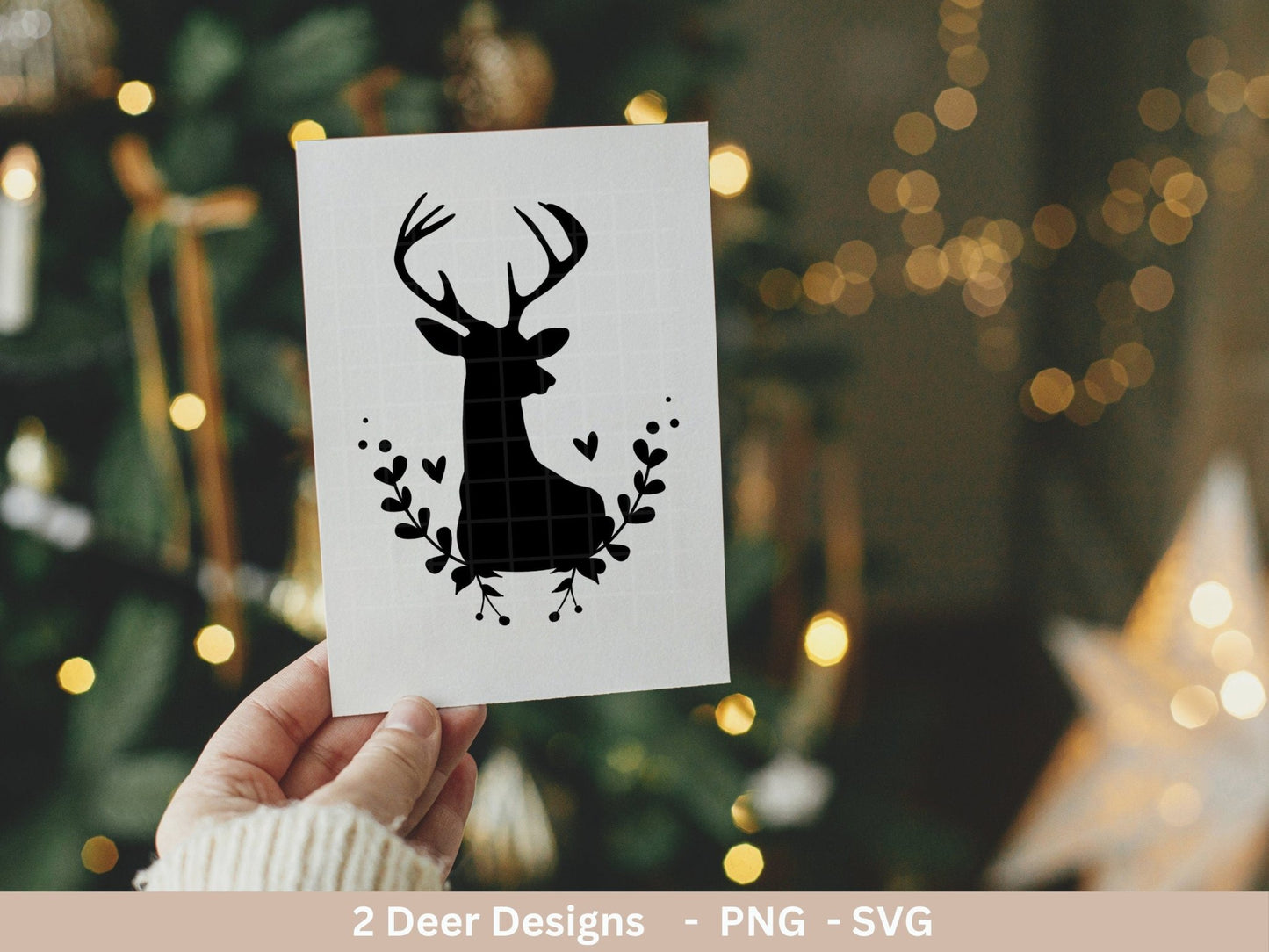 Hirsch Plotterdatei - Weihnachten Plotterdatei Svg - Hirschkranz svg - Laserdatei Weihnachten - Silhouette Cricut - Weihnachtsdekoration - EmidaDesign