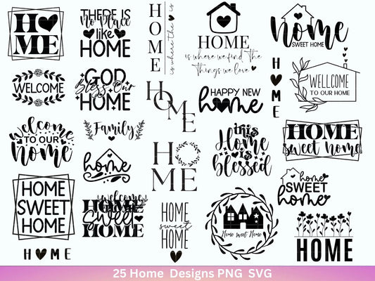 Home Sweet Home SVG Bundle, Home Sweet Home SVG, Home Sweet Home Design, Sweet Home Clipart, Sweet Home SVG, Haus svg Cricut cutfile bundle - EmidaDesign