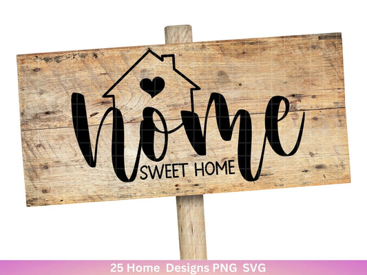 Home Sweet Home SVG Bundle, Home Sweet Home SVG, Home Sweet Home Design, Sweet Home Clipart, Sweet Home SVG, Haus svg Cricut cutfile bundle - EmidaDesign