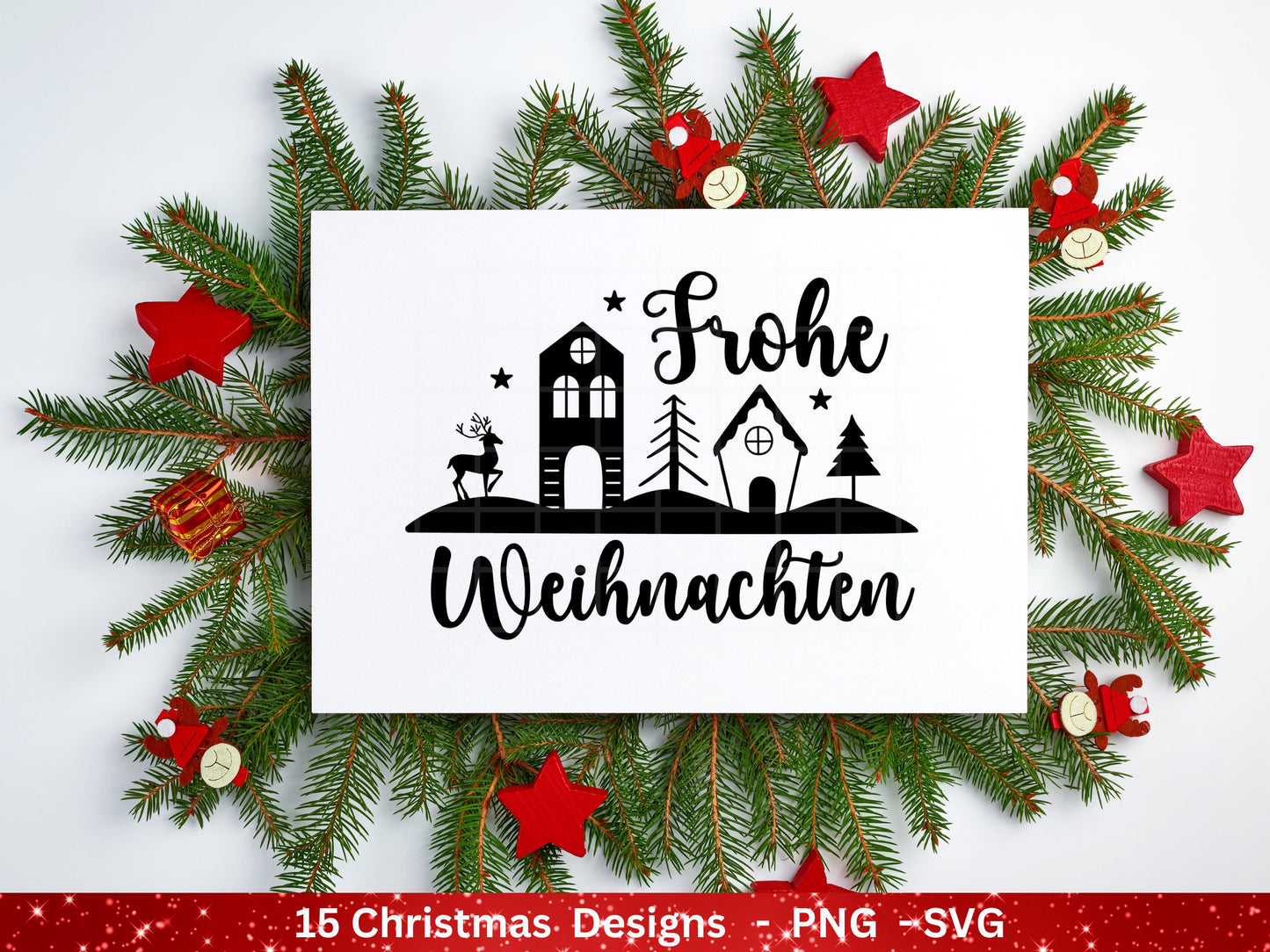 Weihnachten Plotterdatei Svg Png - Plotterdatei Home - Schriftzüge Weihnachten deutsch - Silhouette Cricut Download - Weihnachtshäuser