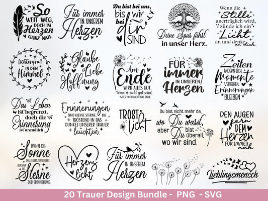 Plotterdatei Trauer - Abschied Svg - Kerzen Sprüche Trauer - Grablichter Sprüche deutsch - Du fehlst svg - Trostlicht svg - Abschied nehmen