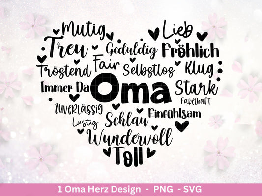Plotterdatei Oma - Großmutter - Oma svg - Deutsche Sprüche Svg - Familie Svg - Cricut svg - Laserdatei Oma - Geschenk Oma - Muttertag Oma