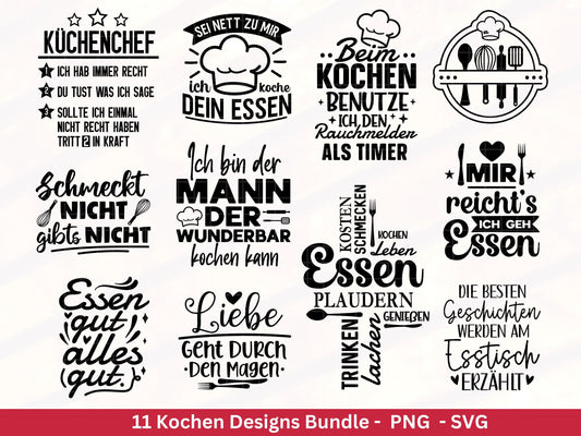 Deutsche Plotterdatei Küche Svg - Kochen Svg - Chefkoch svg - Deutsche Küchensprüche - Laserdatei Kochen - Home Svg - Geschenk Holzbrett
