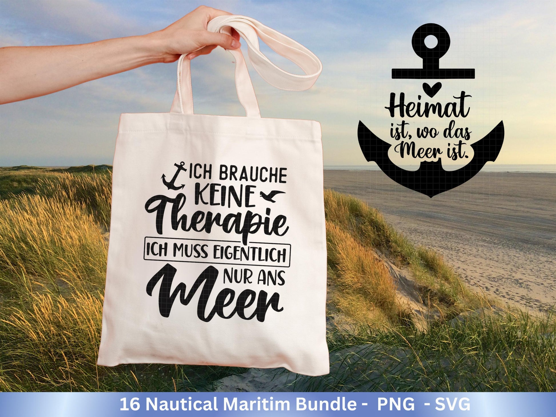Plotterdatei Maritim - Moin Svg - Maritim Svg - Maritim Clipart - Leuchtturm Svg - Möwen Svg - Nordsee Svg - Ostsee Svg - Laserdatei Möwe
