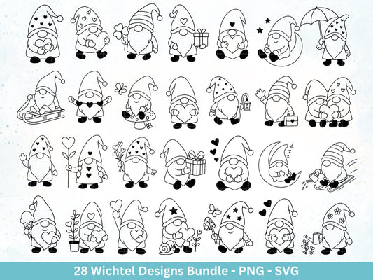 Plotterdatei Wichtel - Gnom Bundle SVG - Kleine Zwerge SVG - Weihnachts-Wichtel - Laserdatei Wichtel - Weihnachten SVG -Wichtelgeschenk