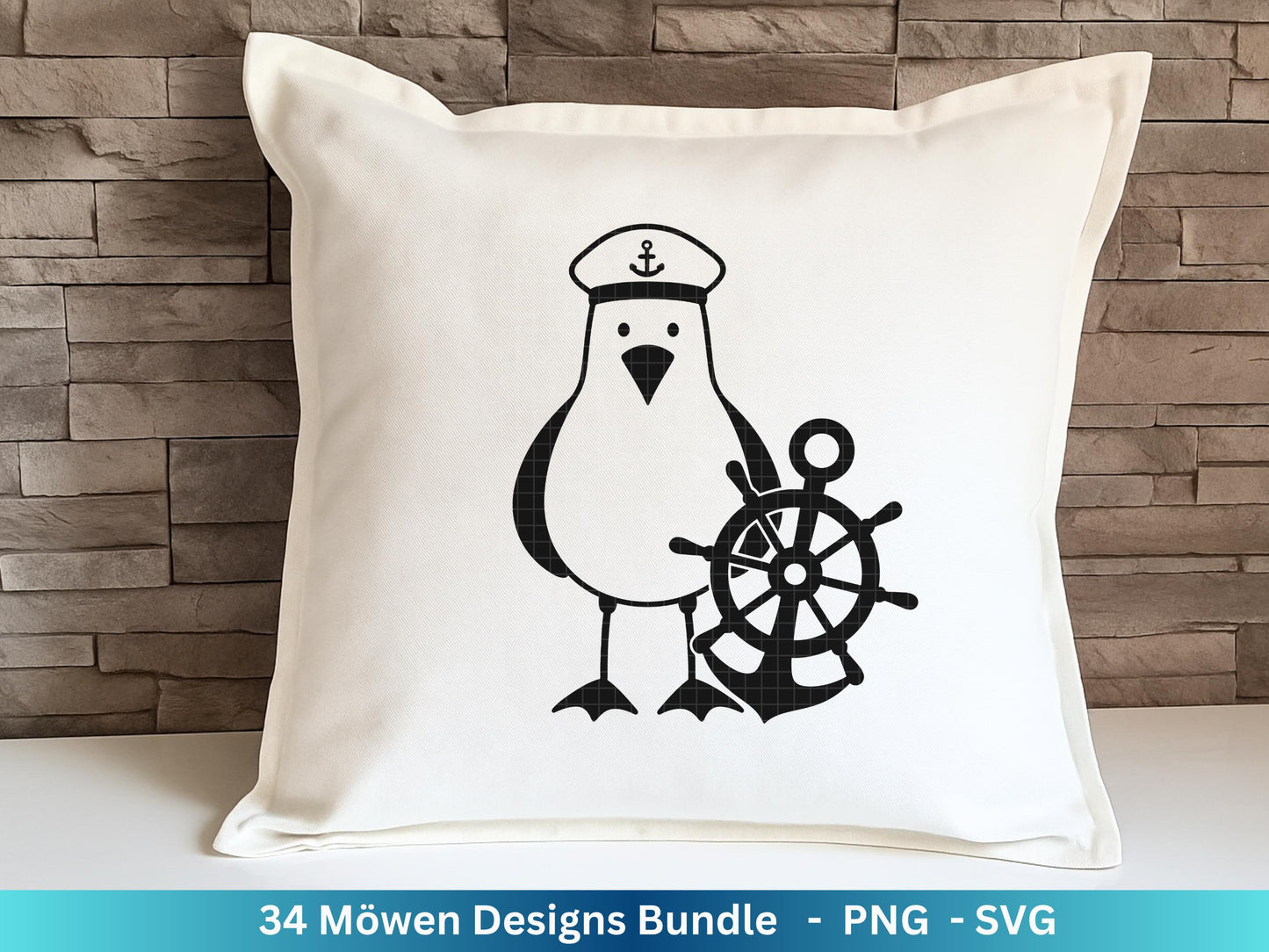 Plotterdatei Möwe - Moin Seemann - Möwe Svg - Maritime Svg - Sommer Plotterdatei - Clip Art Möwe - Seefahrt - Laserdatei Möwe - Urlaub Svg