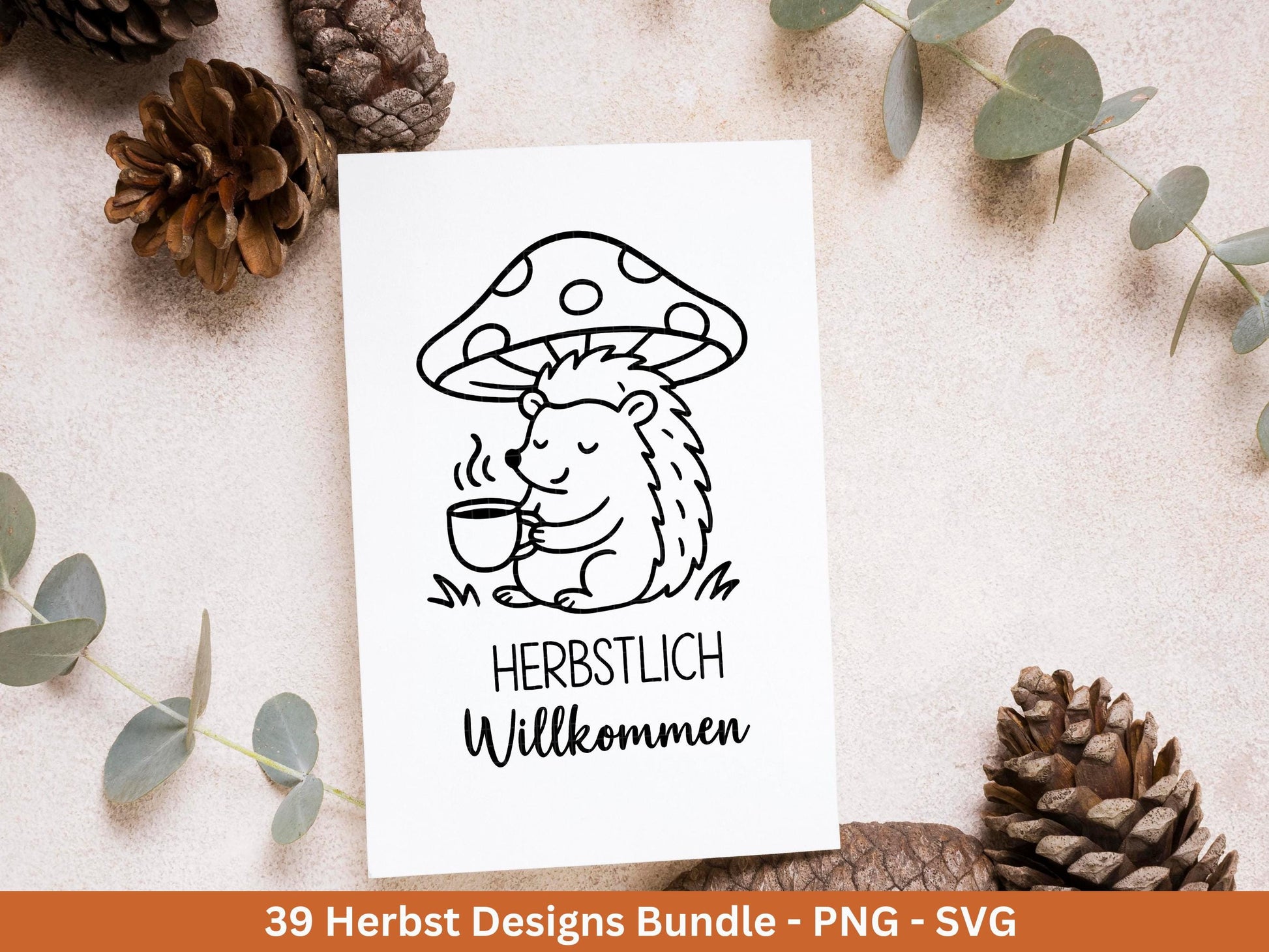Plotterdatei Herbst - Herbst svg - Herbstkranz - Herbstzauber svg - Laserdatei Herbst - Kürbis svg - Igel svg - Pilz svg - Herbstsprüche Svg