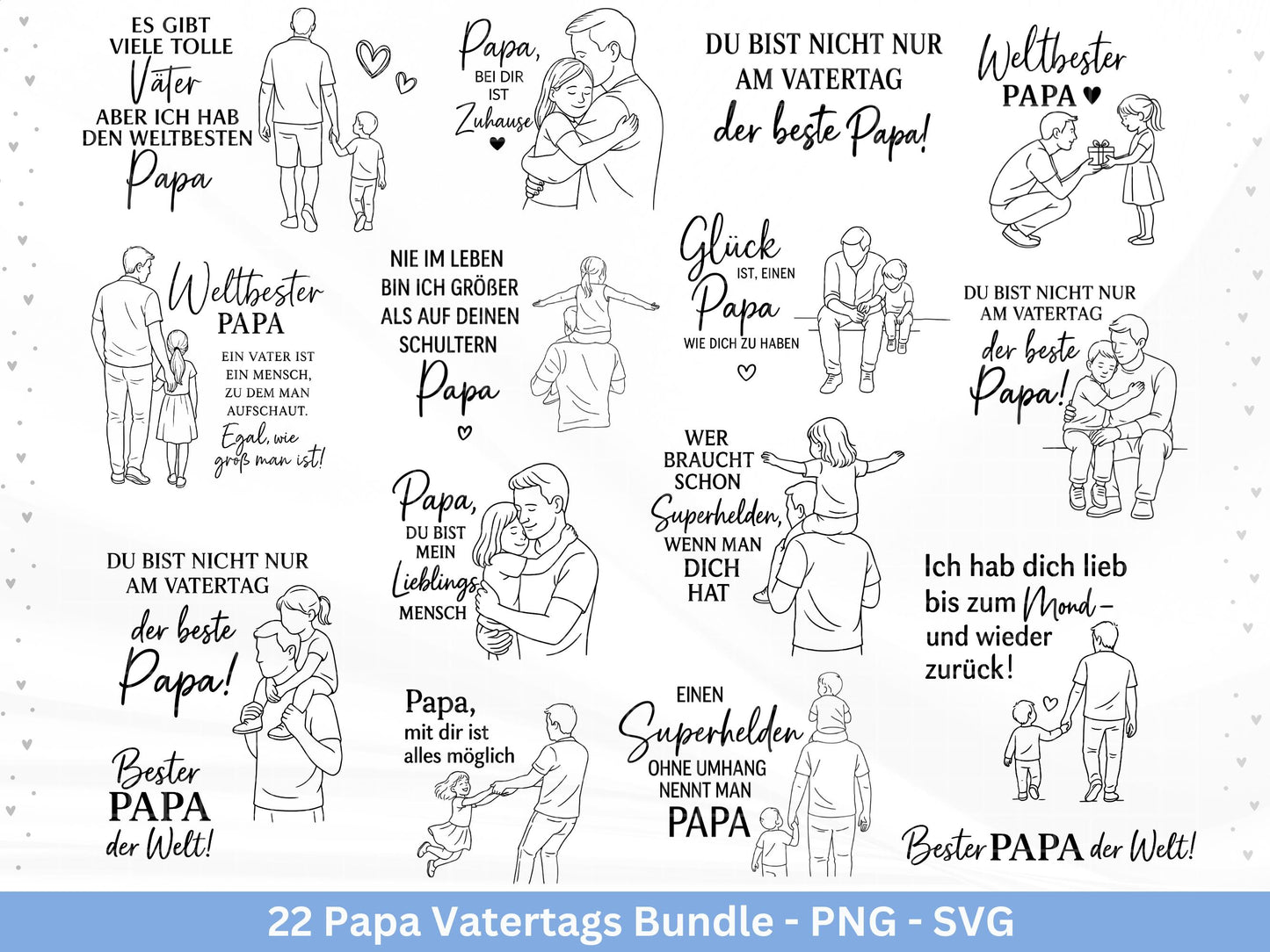 Deutsche Plotterdatei Papa- Vatertagsgeschenk - Papa svg - Deutsche Sprüche Svg - Familie Svg - Cricut svg - Laserdatei Papa - Geschenk Papa
