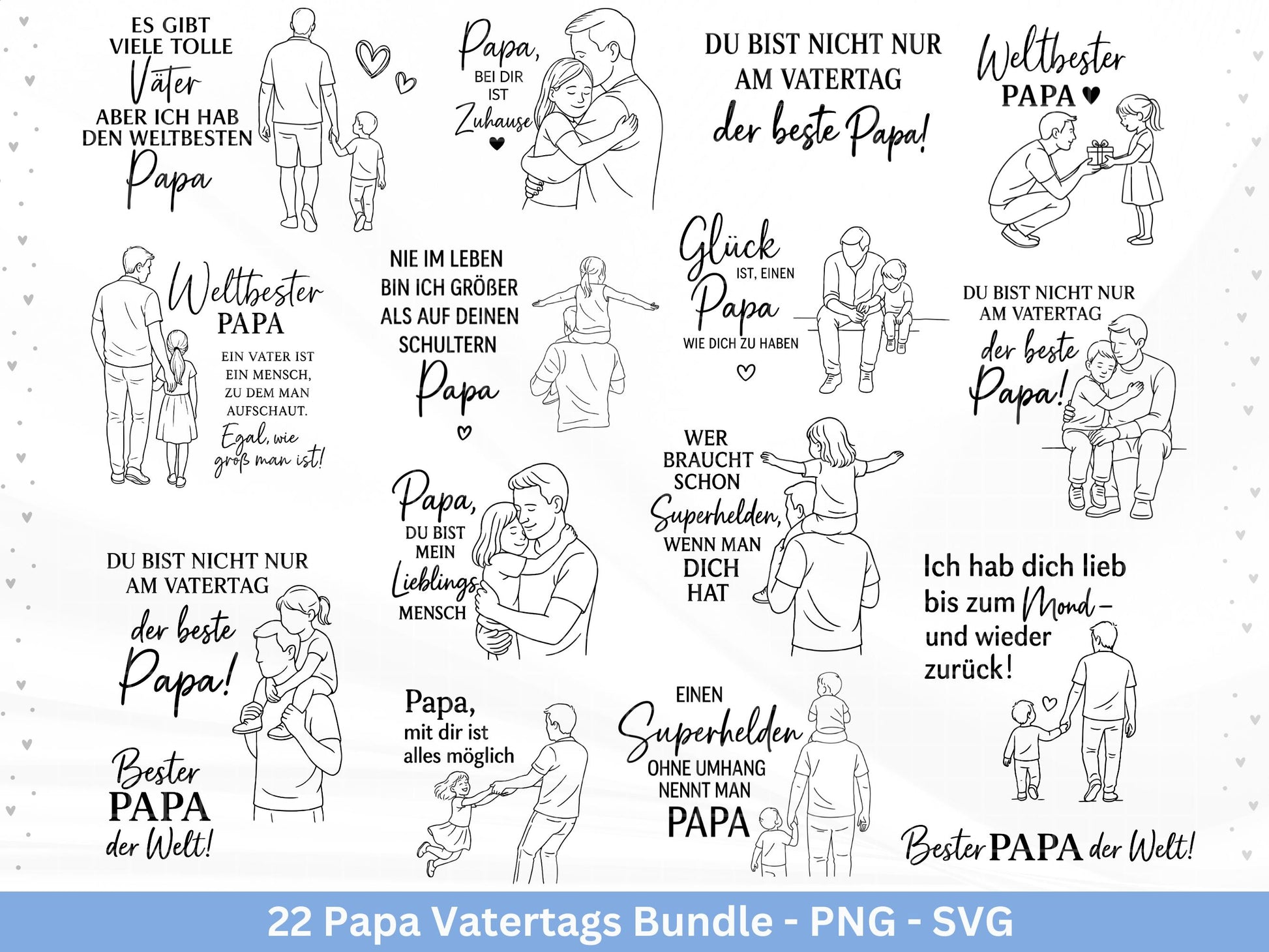 Deutsche Plotterdatei Papa- Vatertagsgeschenk - Papa svg - Deutsche Sprüche Svg - Familie Svg - Cricut svg - Laserdatei Papa - Geschenk Papa