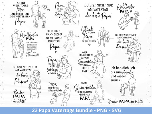 Deutsche Plotterdatei Papa- Vatertagsgeschenk - Papa svg - Deutsche Sprüche Svg - Familie Svg - Cricut svg - Laserdatei Papa - Geschenk Papa