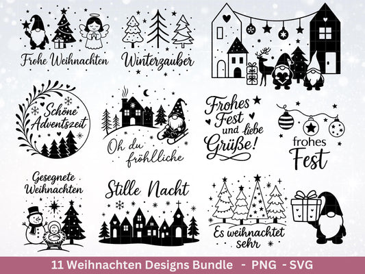 Weihnachten Plotterdatei Svg-Bundle, Weihnachtshäuser, Weihnachten Svg , Weihnachten Laser Svg , Deutsche Svg - Cricut Svg - Weihnachtsdeko