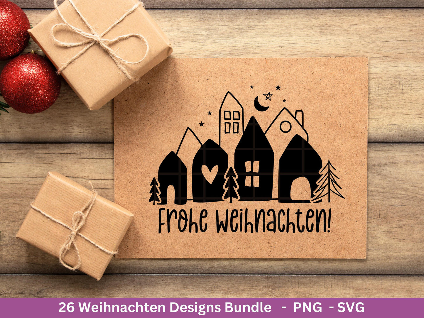 Plotterdatei Weihnachten Svg , Weihnachtshäuser Svg - Weihnachten Laserdatei - Home Svg - Cricut Svg - Weihnachten deutsch - Weihnachtsdeko