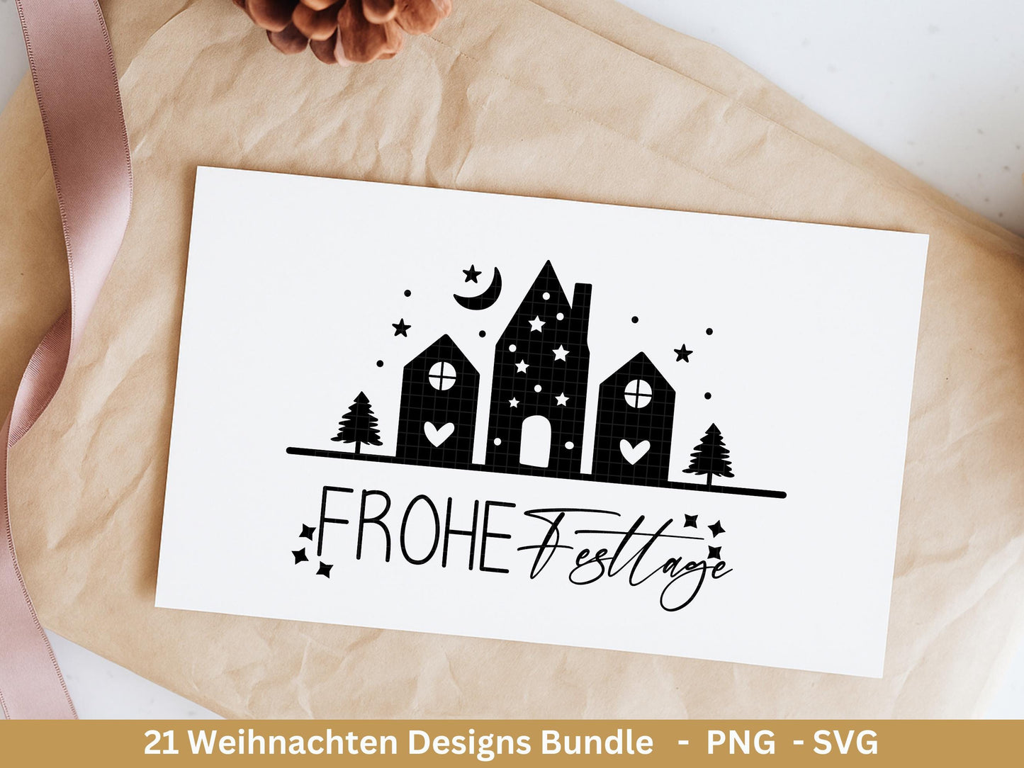 Plotterdatei Weihnachten Svg , Weihnachtshäuser Svg - Weihnachten Laserdatei - Home Svg - Cricut Svg - Winter Svg deutsch - Weihnachtsdeko