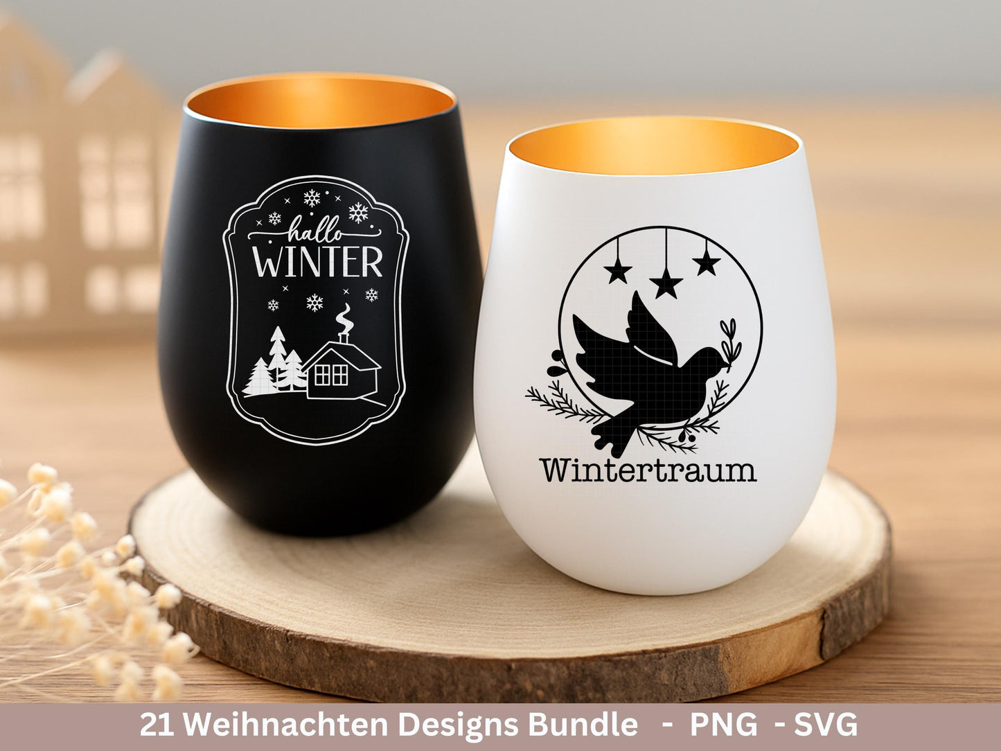 Plotterdatei Weihnachten Svg , Weihnachtshäuser Svg - Weihnachten Laserdatei - Home Svg - Cricut Svg - Winter Svg deutsch - Weihnachtsdeko