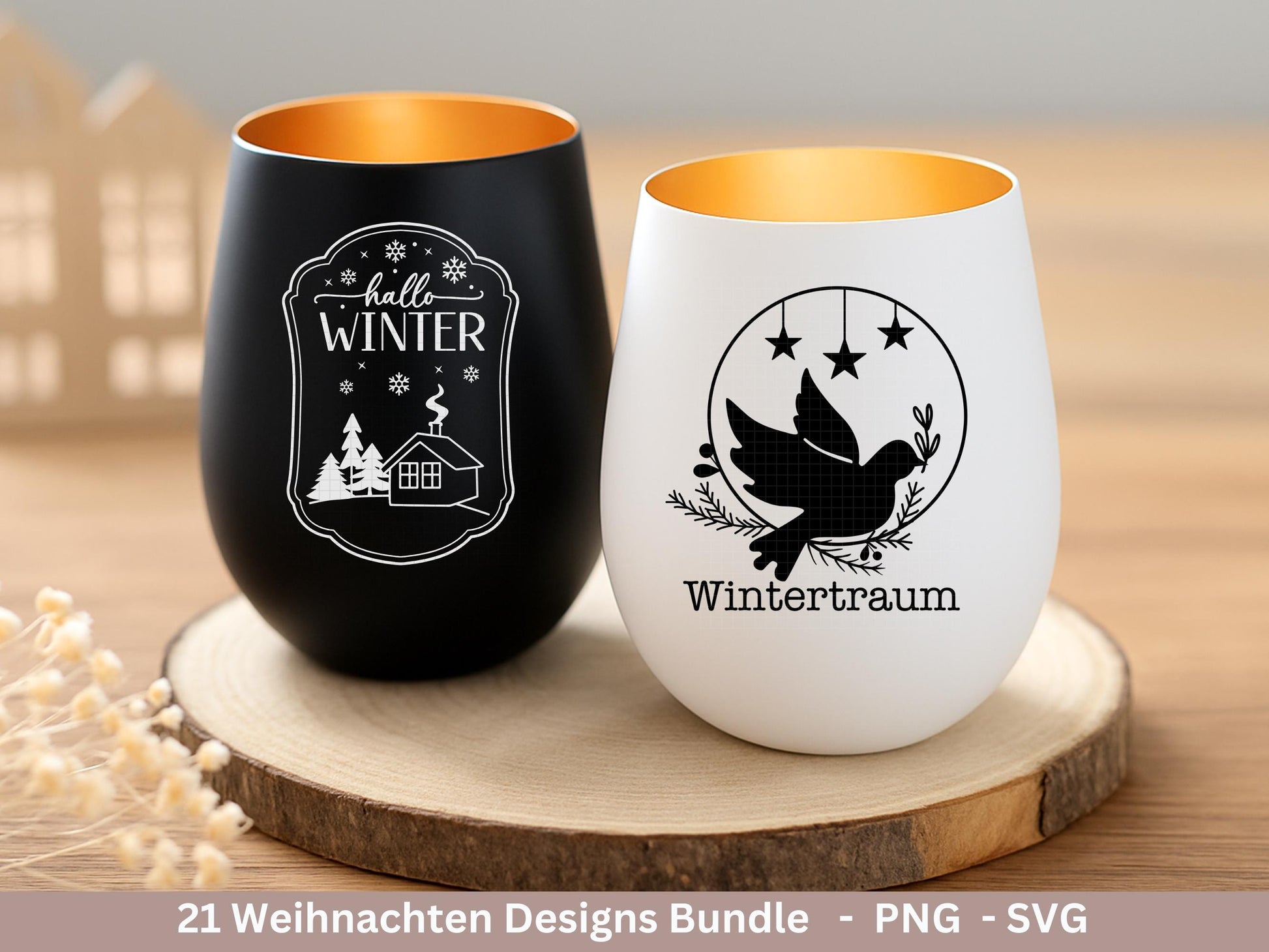 Plotterdatei Weihnachten Svg , Weihnachtshäuser Svg - Weihnachten Laserdatei - Home Svg - Cricut Svg - Winter Svg deutsch - Weihnachtsdeko