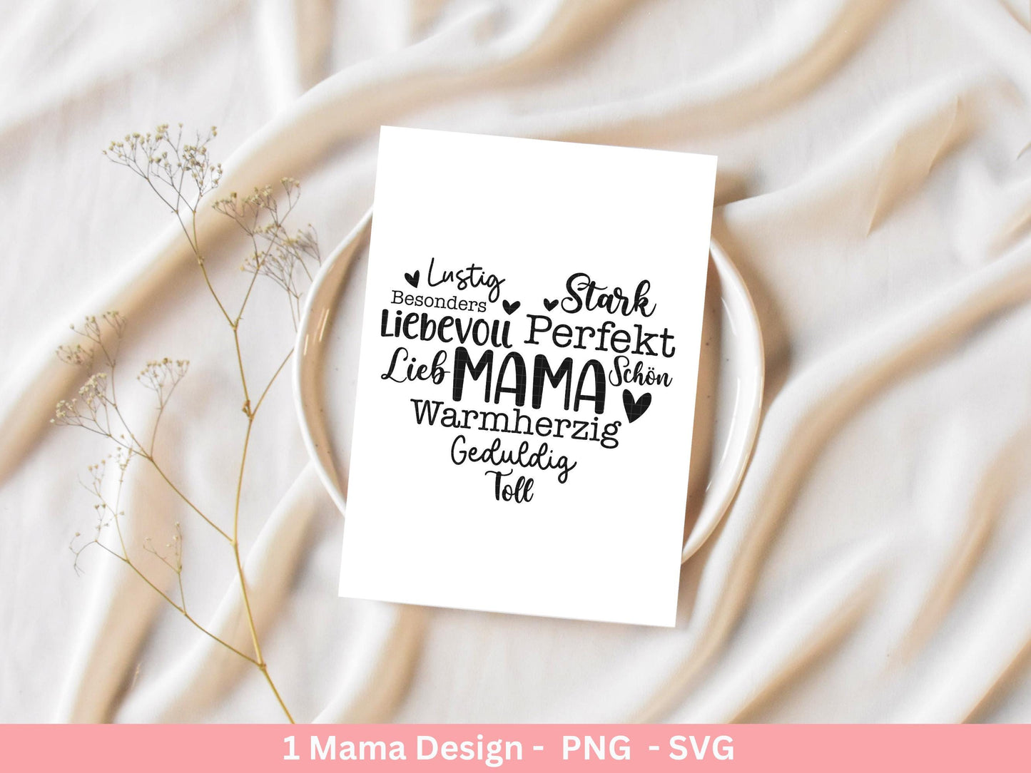 Plotterdatei Mama - Muttertag Svg - Mama svg - Deutsche Sprüche - Herz svg - Plotterdatei Liebe - Laserdatei Mama - Geschenk Mama - Cricut