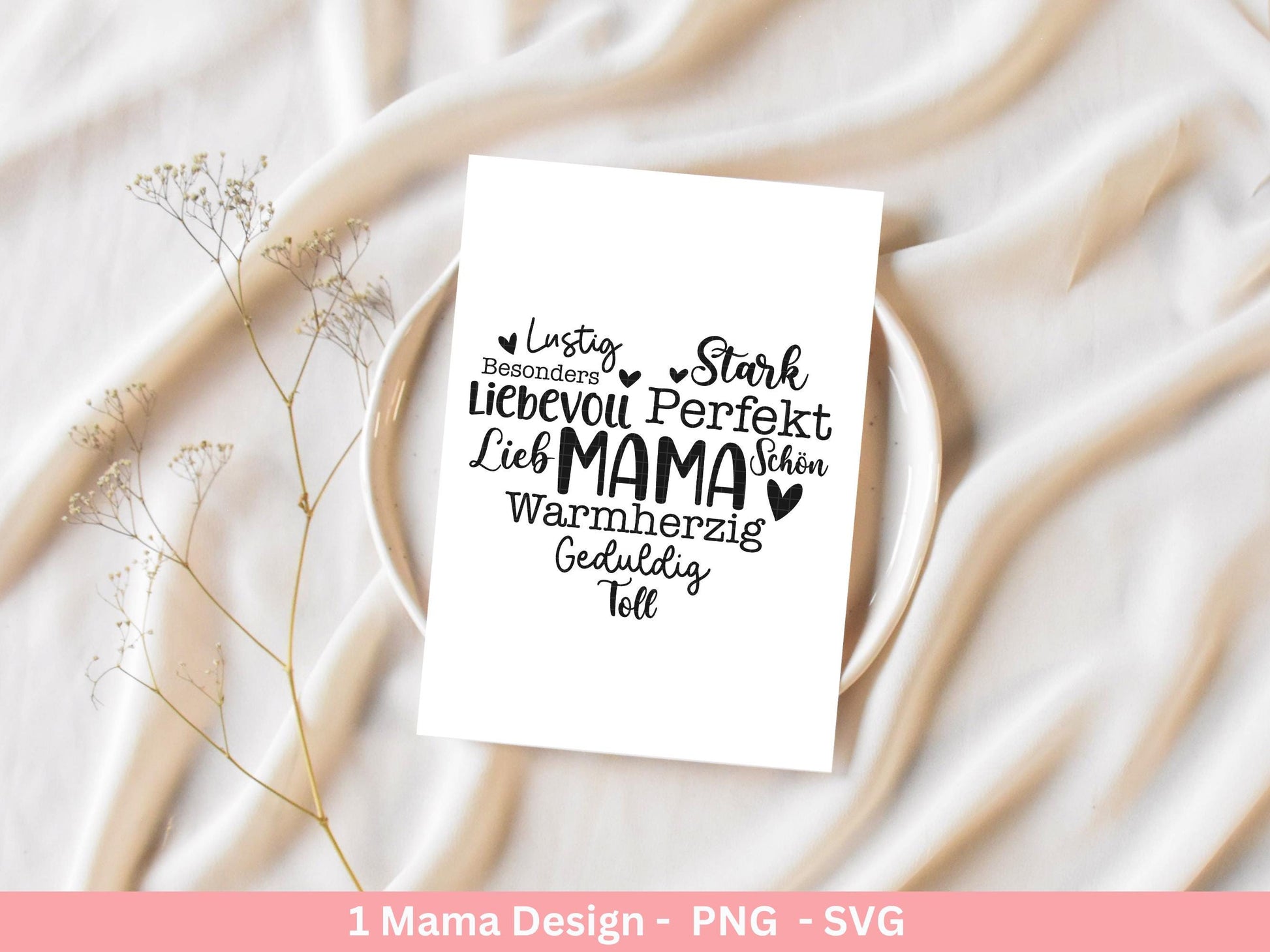 Plotterdatei Mama - Muttertag Svg - Mama svg - Deutsche Sprüche - Herz svg - Plotterdatei Liebe - Laserdatei Mama - Geschenk Mama - Cricut