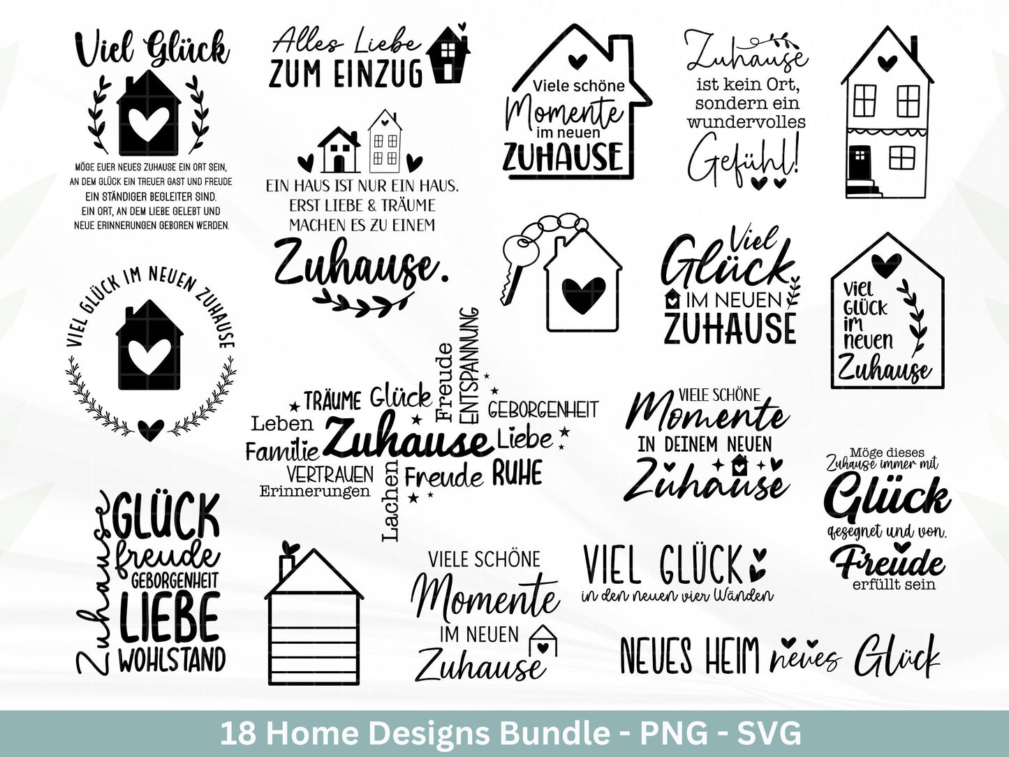 Plotterdatei Einzug svg - Home Zuhause Schriftzug Sprüche svg - Einzugsgeschenk - Umzug Svg - Haus Laserdatei Geschenk - Cricut Home Svg