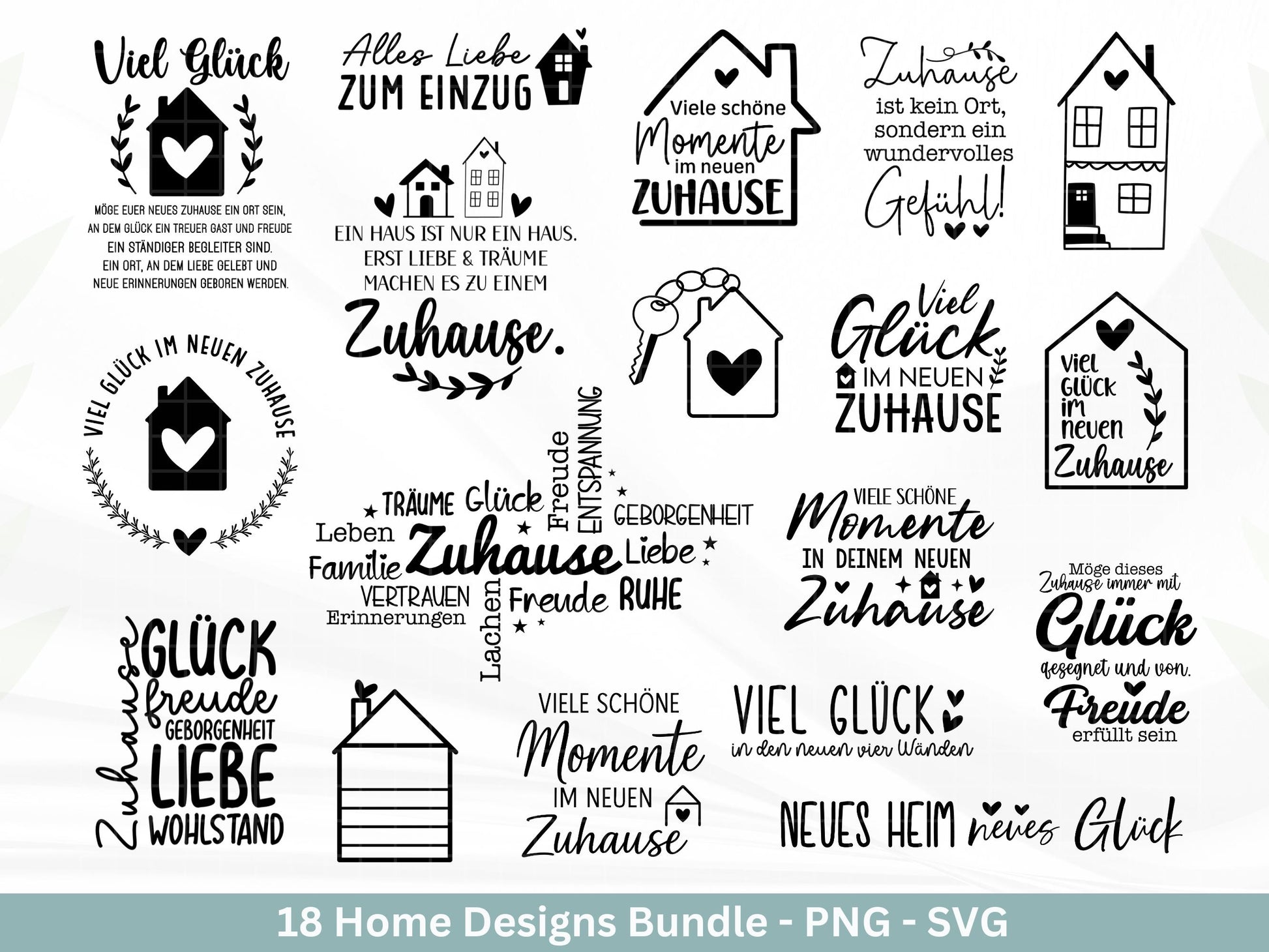 Plotterdatei Einzug svg - Home Zuhause Schriftzug Sprüche svg - Einzugsgeschenk - Umzug Svg - Haus Laserdatei Geschenk - Cricut Home Svg