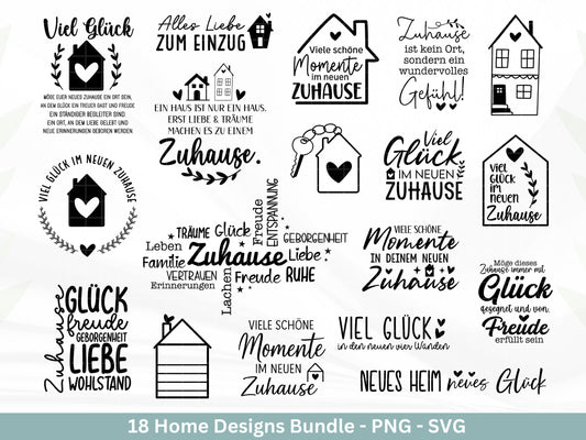 Plotterdatei Einzug svg - Home Zuhause Schriftzug Sprüche svg - Einzugsgeschenk - Umzug Svg - Haus Laserdatei Geschenk - Cricut Home Svg