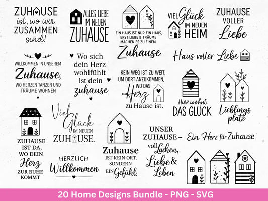 Plotterdatei Einzug svg - Home Zuhause Schriftzug Sprüche svg - Einzugsgeschenk - Umzug Svg - Haus Laserdatei Geschenk - Cricut Home Svg