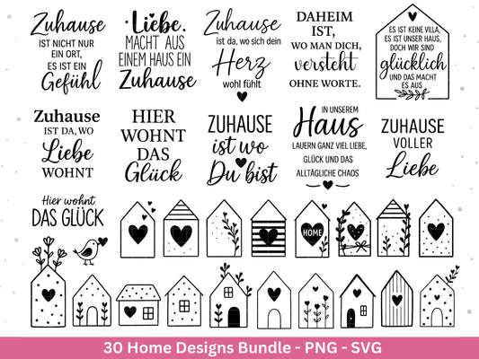Plotterdatei Home svg - Zuhause Schriftzug Sprüche svg - Sprüche Plotterdatei - Cricut Silhouette - Plotterdatei - Laserdatei Geschenk
