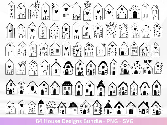 Häuser Plotterdateien Svg - Plotterdatei Home - Weihnachten Häuser svg - Blumen Häuser - Silhouette Cricut - Laserdatei Häuser - Haus Svg
