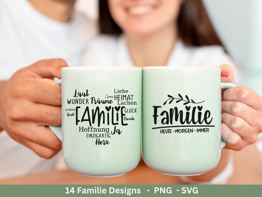 Plotterdatei Familie- Plotterdatei Herz svg - Familie svg - Deutsche Sprüche - Plotterdatei Home - Laserdatei Willkommen - Geschenk Familie