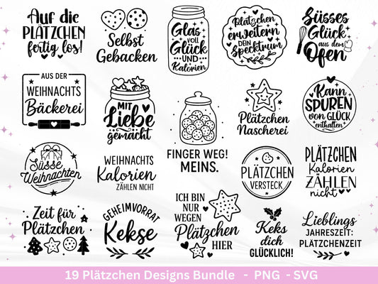 Plotterdatei backen Weihnachten - backen svg - Deutsche Sprüche - Cricut svg - Keksdose Weihnachten Svg - Laserdatei Holz - Vorratsdose
